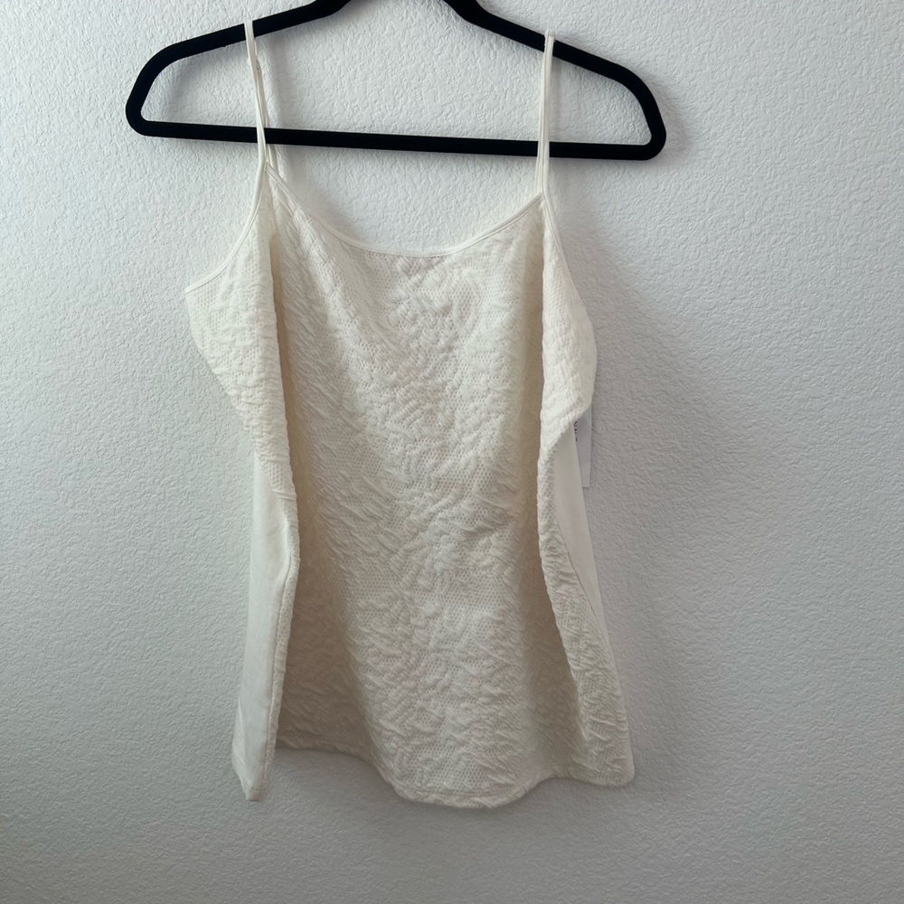Ann Taylor Ivory Textured tank